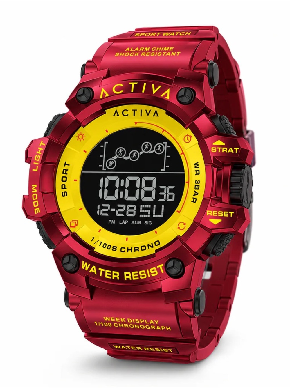 NWT Activa Summit X by Invicta Digital Sport Watch Red Yellow ACW8082-015